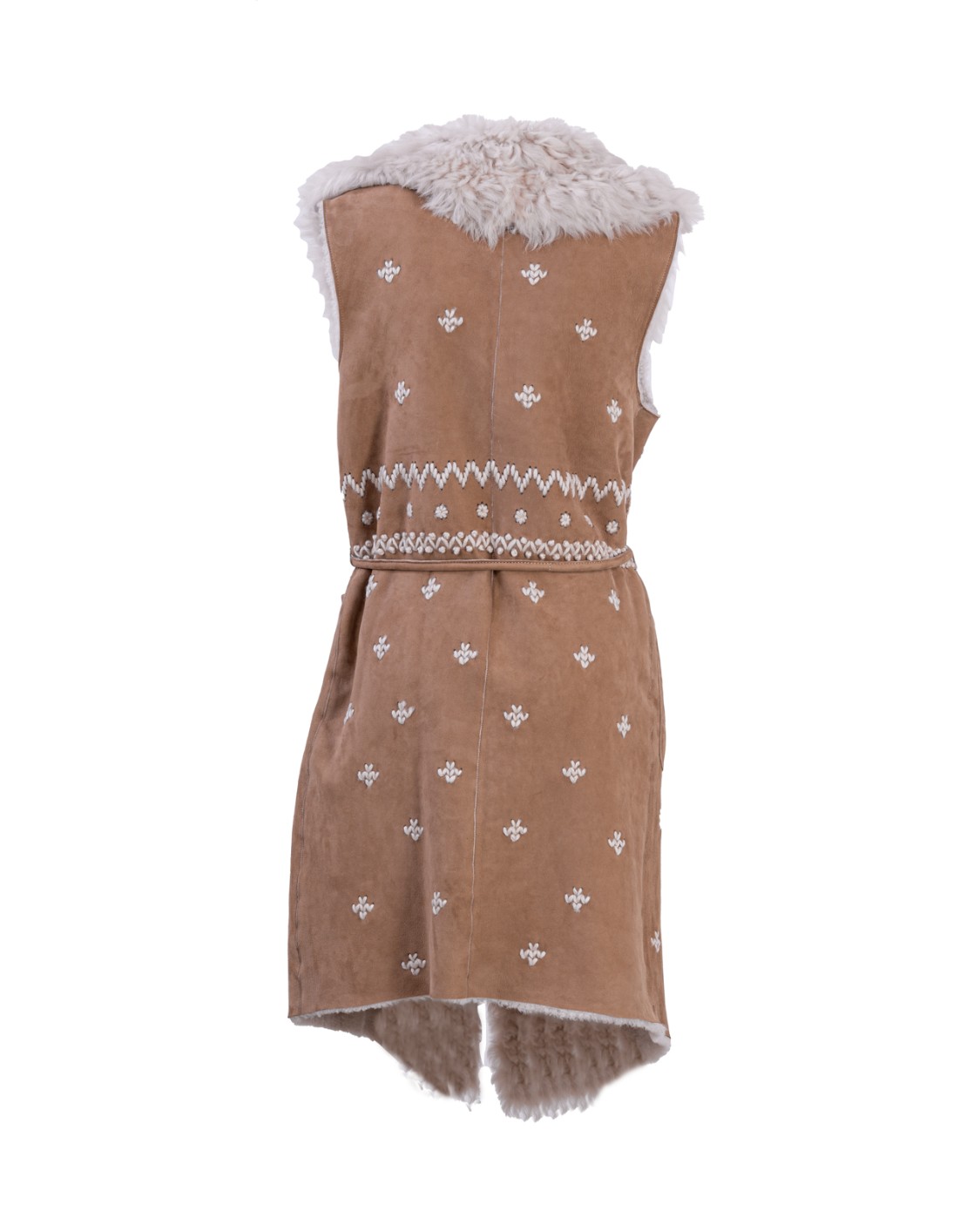 shop BENEDETTA NOVI  Gilet: Benedetta Novi gilet in montone con ricami.
Collo con rever.
Senza maniche.
Tasche basse.
Cintura sul punto vita.
Ricami a contrasto di colore.
Composizione: 100% Pelle.
Fabbricato in Turchia.. LOVIS WOOL EMB-MIELE/CORDA number 8036794